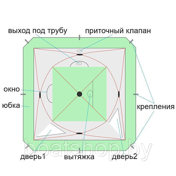 Зимняя палатка Лотос Куб 3 Компакт - фото 10 - id-p90630197