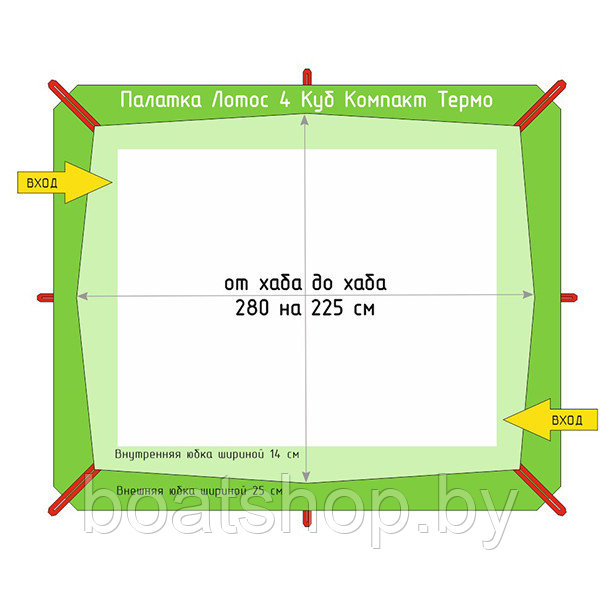 Зимняя палатка Лотос Куб 4 Компакт Термо - фото 9 - id-p90671076