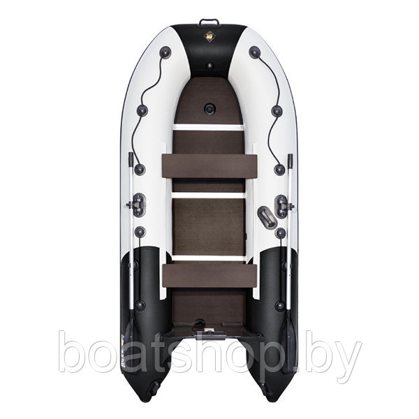 Надувная моторно-килевая лодка Ривьера Компакт 3200 СК "Комби" светло-серый/черный