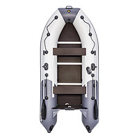 Надувная моторно-килевая лодка Ривьера Компакт 3400 СК "Комби" светло-серый/графит