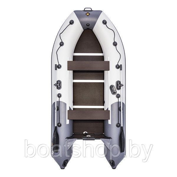 Надувная моторно-килевая лодка Ривьера Компакт 3400 СК "Комби" светло-серый/графит, фото 1