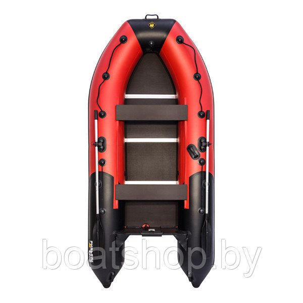 Надувная моторно-килевая лодка Ривьера Компакт 3400 СК "Комби" красный/черный, фото 1