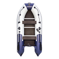 Надувная моторно-килевая лодка Ривьера Компакт 3400 СК "Комби" светло-серый/синий, фото 1