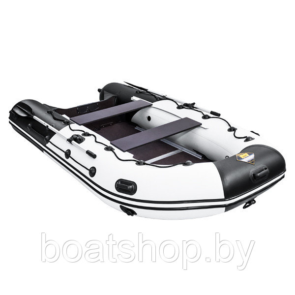 Надувная моторно-килевая лодка Ривьера Максима 3400 СК "Комби" светло-серый/черный - фото 3 - id-p94328434