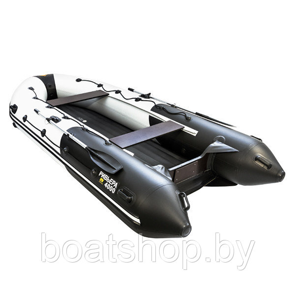 Надувная моторная лодка Ривьера 4000 НДНД Гидролыжа "Комби" светло-серый/черный - фото 2 - id-p94352763