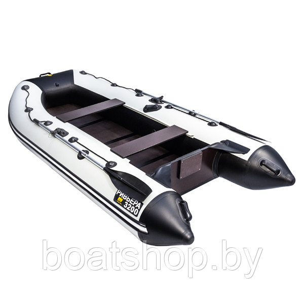 Надувная моторная лодка Ривьера Компакт 3200 С "Касатка" светло-серый/черный - фото 2 - id-p94707427