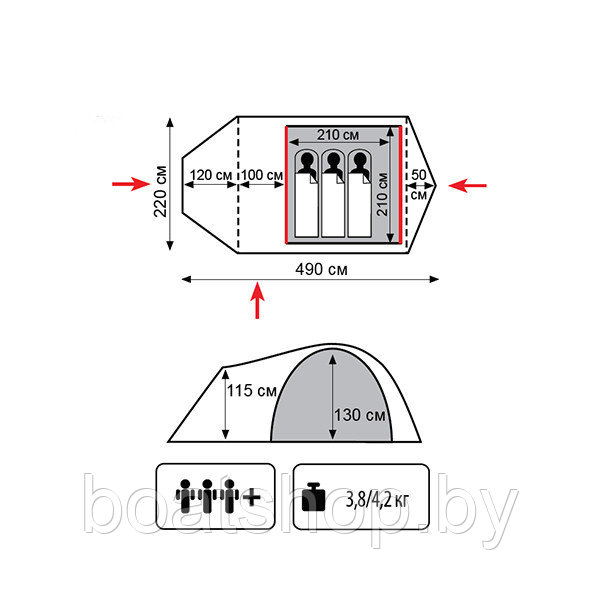 Палатка универсальная TRAMP Lite TWISTER 3 - фото 2 - id-p99088024