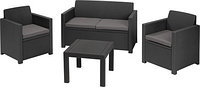 Набор уличной мебели Alabama Set (двухместный диван, два кресла, столик), графит