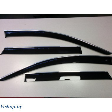 Дефлекторы боковых окон Mazda CX-7 2006-2012 хром. молдинг