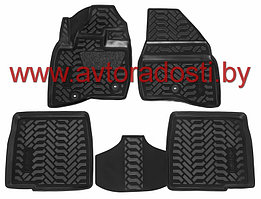 Коврики для Ford Explorer V (2015-) с 3D подпятником (Крепеж) / Форд Эксплорер [60447] / Aileron