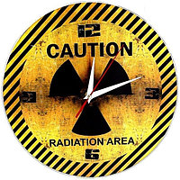 Часы настенные Caution (Radiation Area) стеклянные
