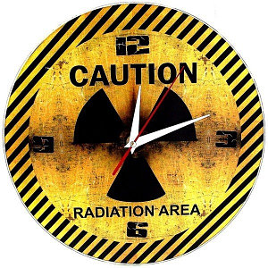 Часы настенные Caution (Radiation Area) стеклянные