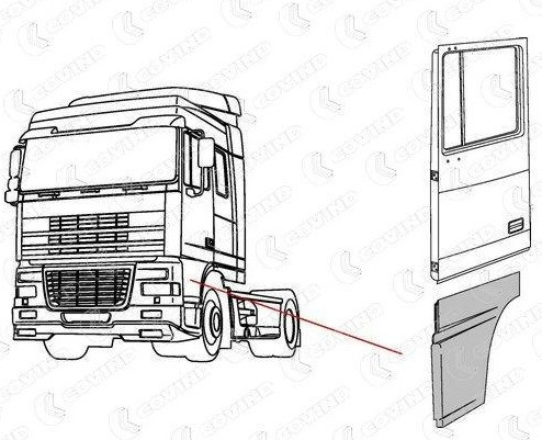 Накладка нижняя левой двери DAF XF105, XF95/95XF/ДАФ ХФ105/ХФ95 Т12956 - фото 3 - id-p99758105