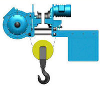 Тали канатные электрические типа "Т45" г/п5,0т в/п 9м монорельсовая тележка