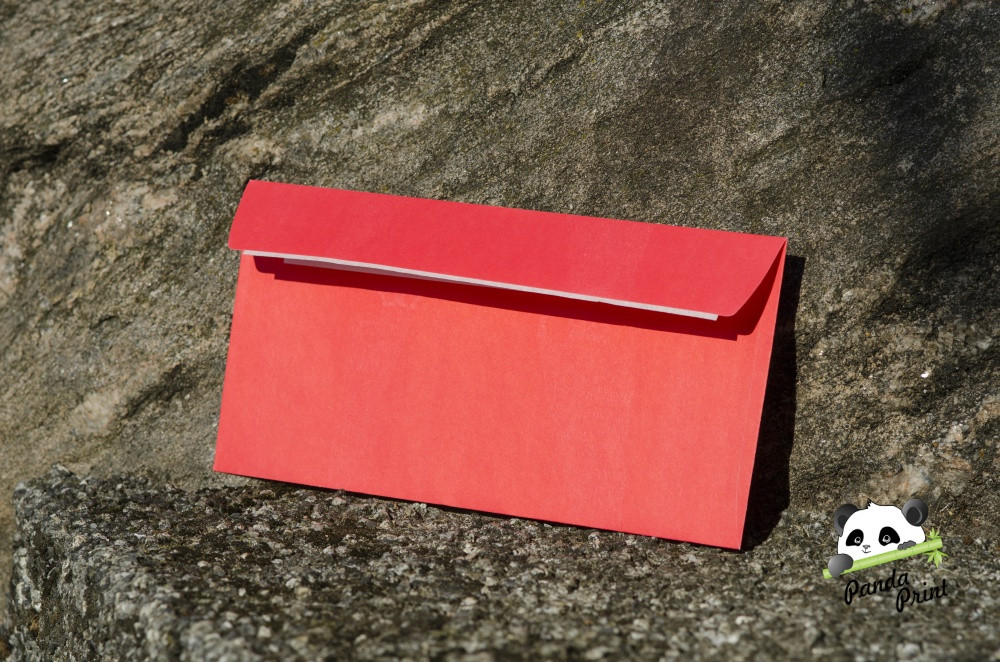 Цветной конверт 110х220 мм Красный