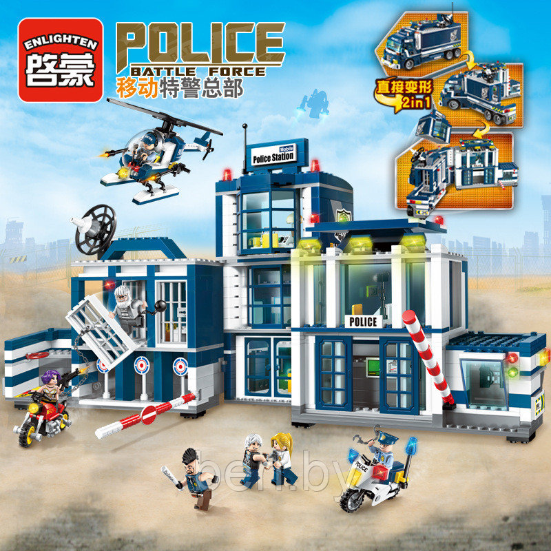 Конструктор Brick 1918 "Полицейский участок", 951 деталь, аналог LEGO (Лего) - фото 1 - id-p99779952