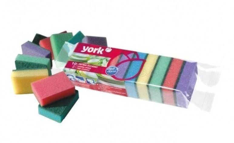 Губка кухонная для мытья посуды York Maxi, 10шт/уп., фото 2