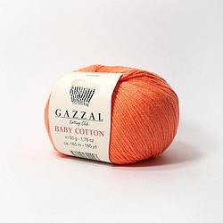 Пряжа Gazzal Baby Cotton цвет 3459 оранжевый неон