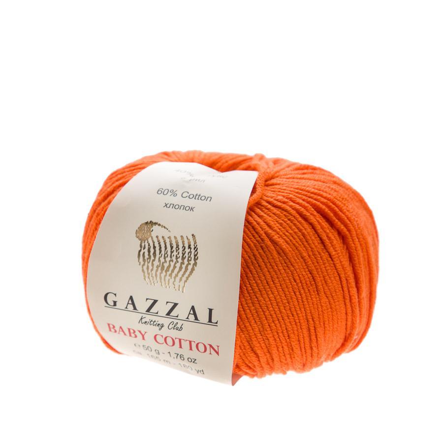 Пряжа Gazzal Baby Cotton цвет 3459 оранжевый неон - фото 2 - id-p99789351