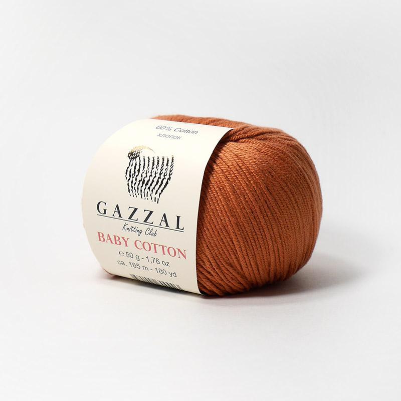 Пряжа Gazzal Baby Cotton цвет 3454 терракотовый