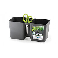 Горшок пластиковый  Flower pot Twins cube-GRAPHITE