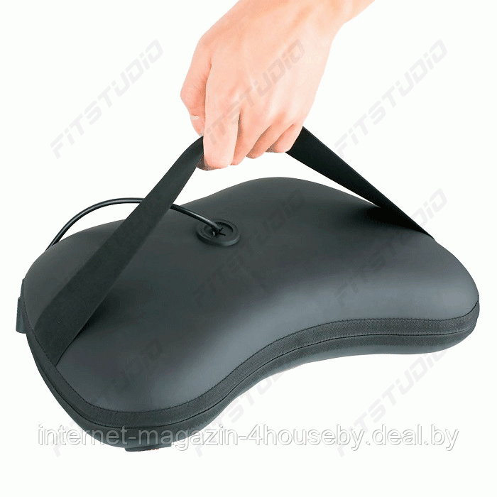 Массажная роликовая подушка с ИК-прогревом Massage Pillow FITSTUDIO (6 мини-роликов, черная) - фото 2 - id-p99806698
