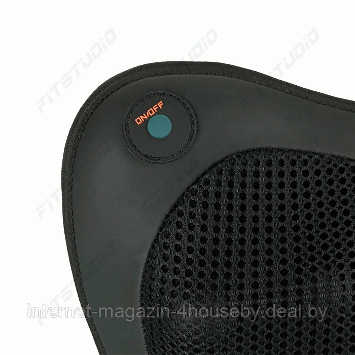 Массажная роликовая подушка с ИК-прогревом Massage Pillow FITSTUDIO (6 мини-роликов, черная) - фото 4 - id-p99806698