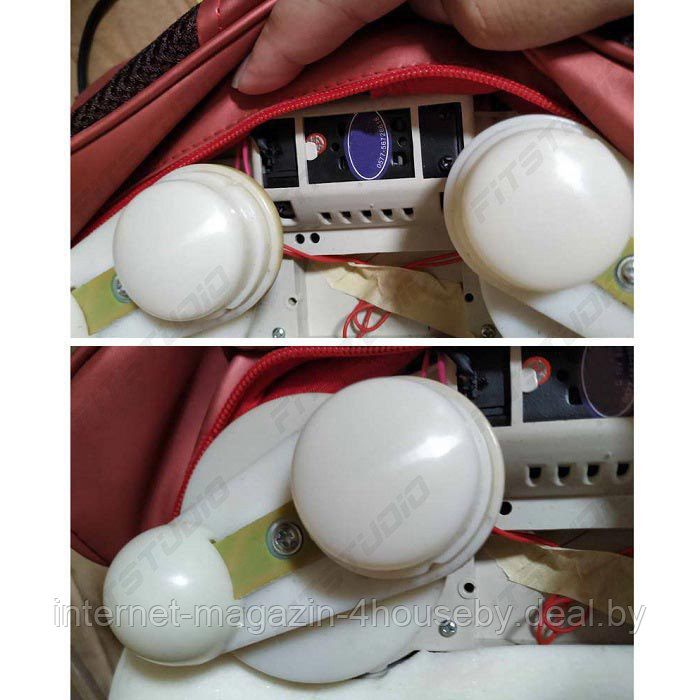 Массажная роликовая подушка с ИК-прогревом Massager Pillow FITSTUDIO (2 режима, красная) - фото 6 - id-p99806768