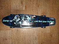 Пенниборд скейтборд со светящимися полиуретановыми колесами PU 22" 56см Penny board Принт прыгай и найди свой ритм