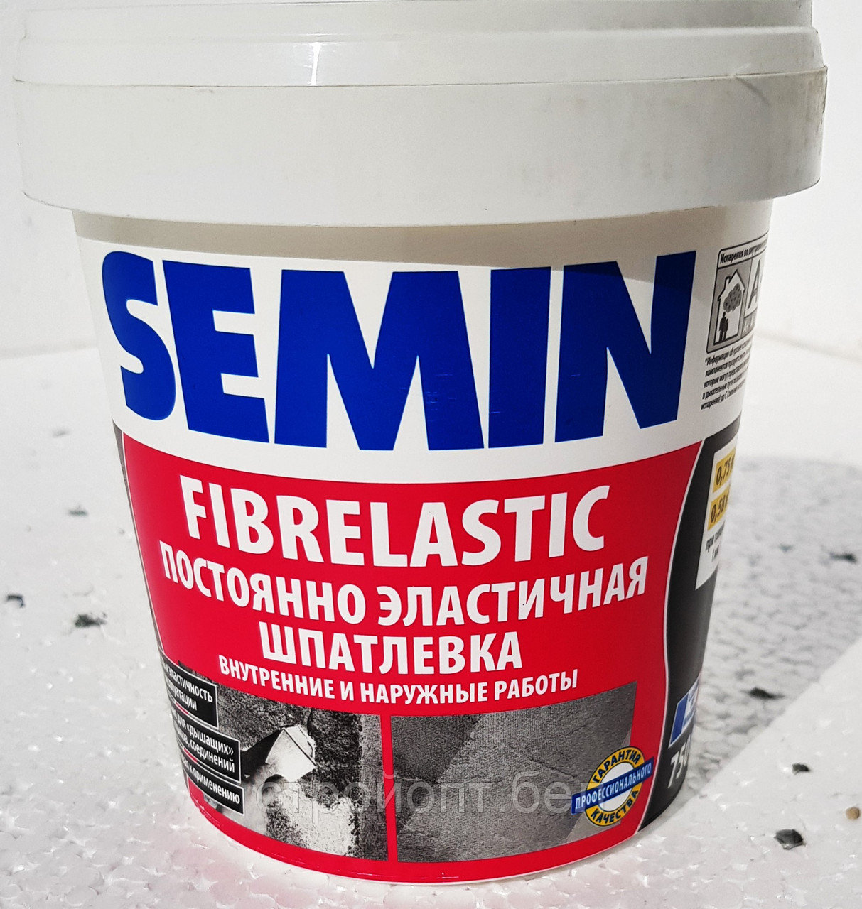 Постоянно эластичная, армированная шпатлевка Semin Fibrelastic, 1.5 кг. - фото 5 - id-p99827319