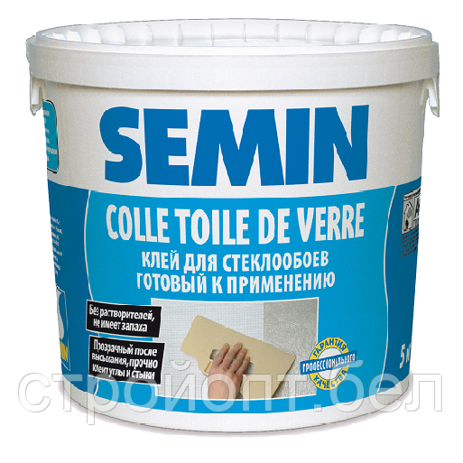 Клей для стеклообоев, стеклохолста Semin Colle Toile de Verre / КОЛЬ ТДВ, 10 кг