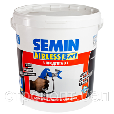 Многофункциональное покрытие для безвоздушного нанесения Semin AIRLESS 3 en 1 / 3 в 1, 25 кг - фото 1 - id-p99831104
