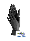 Перчатки Household Gloves 100шт/уп. нитриловые, текстурированные, черные, размер: S, M, L, XL. Малайзия., фото 3
