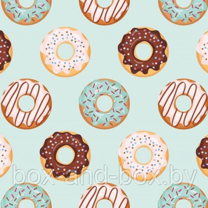 Коробка "Пончики (голубой фон)" размер 15*15*10см