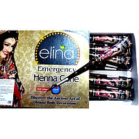 Хна для Мехенди черная Elina Henna Paste, в конусе 40г паста для росписи тела