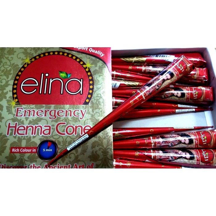 Хна для Мехенди Красная Elina Henna Paste, в конусе 40г паста для росписи тела - фото 1 - id-p99856031