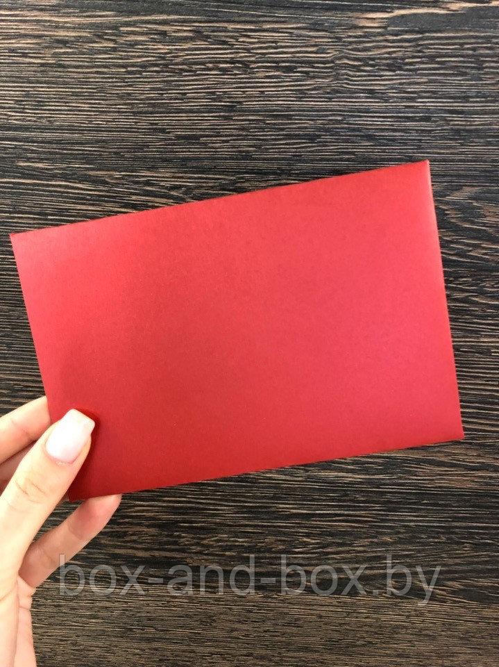 Конверт красный с перламутром (размер 10*15 см) - фото 1 - id-p94999255