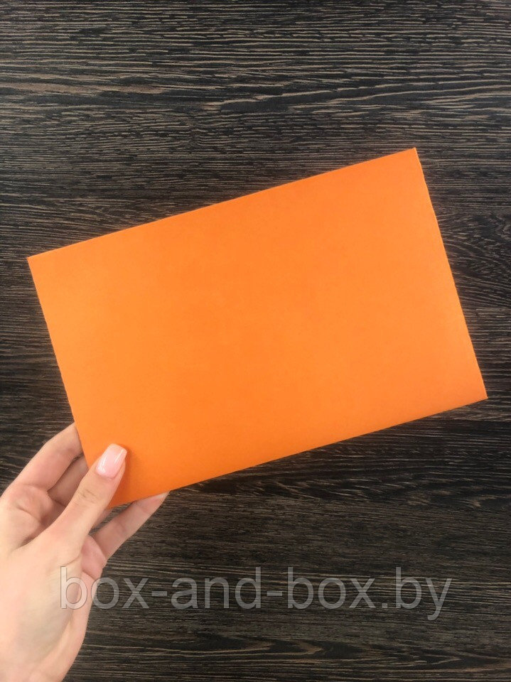Конверт оранжевый с перламутром размер 23*15 см - фото 1 - id-p99892757