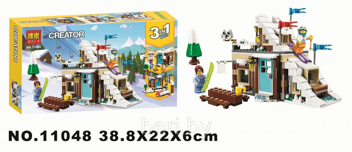 Конструктор BELA 11048 "Зимние каникулы 3 в 1", 386 деталей, аналог LEGO Creator Креатор 31080 - фото 2 - id-p99914989