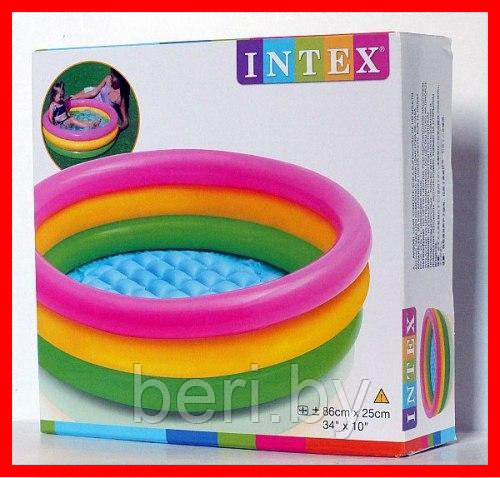 INTEX 58924NP Детский надувной бассейн "Отблеск заката", надувное дно, 86х25 см, интекс