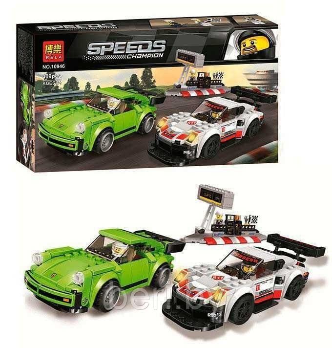 Конструктор Speeds Champion 10946 "Порше 911 RSR и 911 Turbo 3", 409 деталей, аналог LEGO 75888 - фото 1 - id-p99916261