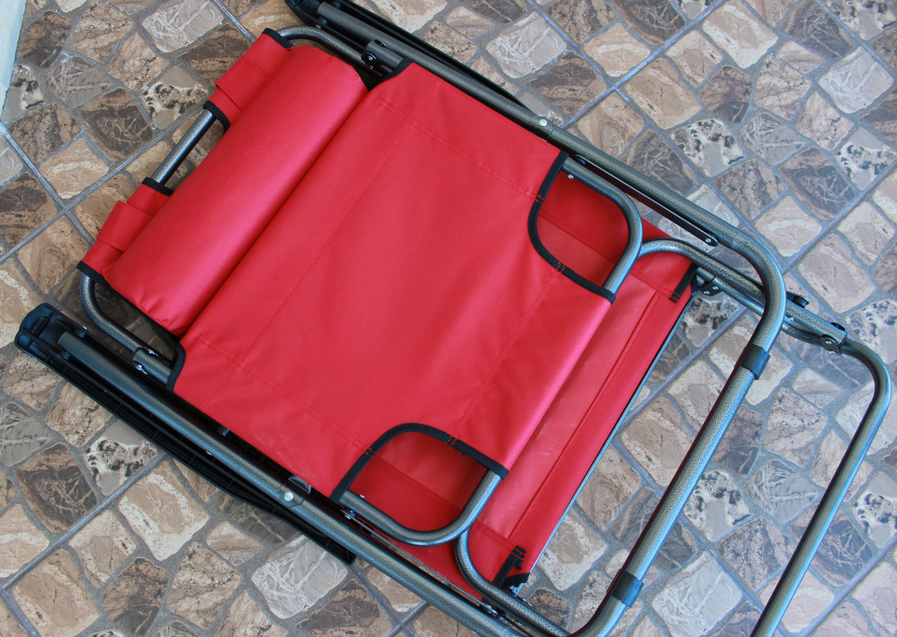 Кресло-шезлонг складной, длина 155 см, (красный) - фото 3 - id-p99932612