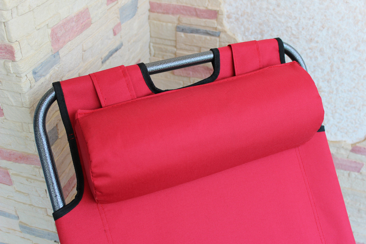 Кресло-шезлонг складной, длина 155 см, (красный) - фото 4 - id-p99932612