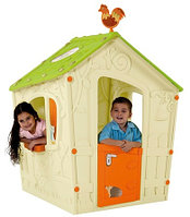 Домик детский игровой уличный Magic Play House, бежевый/зеленый