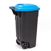 Урна для мусора на колёсах REFUSE BIN 110 л, черный/синий