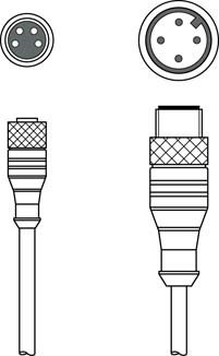 50107276 | K-DS M8A-M12A-4P-0,3m-PVC - Interconnection cable, фото 2