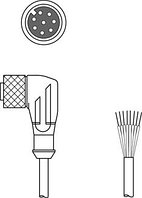 50135134 | KD S-M12-8W-P1-100 - Connection cable