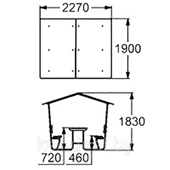 Стол со скамьями и навесом арт. 002604 - фото 2 - id-p99963241