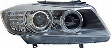 E90 фара правая с корректором , (ксенон) -D1S- , под диоды с указателем поворота (Depo) черного цвета для BMW E90