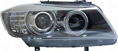 E90 фара правая с корректором , (ксенон) -D1S- , под диоды с указателем поворота (Depo) черного цвета для BMW E90 - фото 1 - id-p99979092